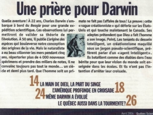 Une prière pour Darwin