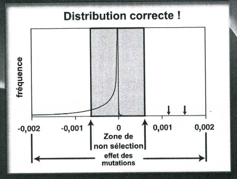 Distribution réaliste des mutations selon leur effet.