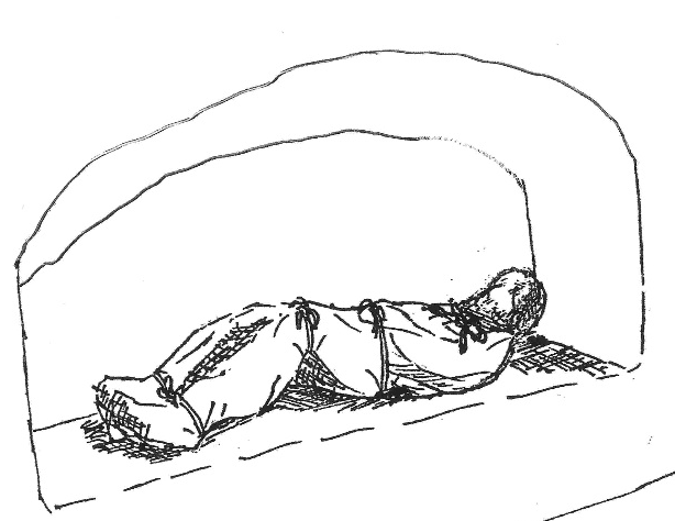 Dessin de la position au tombeau