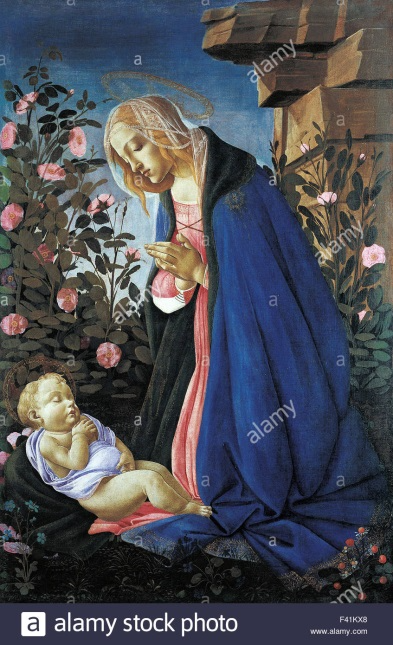 La Vierge adorant le Christ enfant endormi