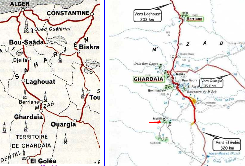 Carte du territoire de Gardaïa